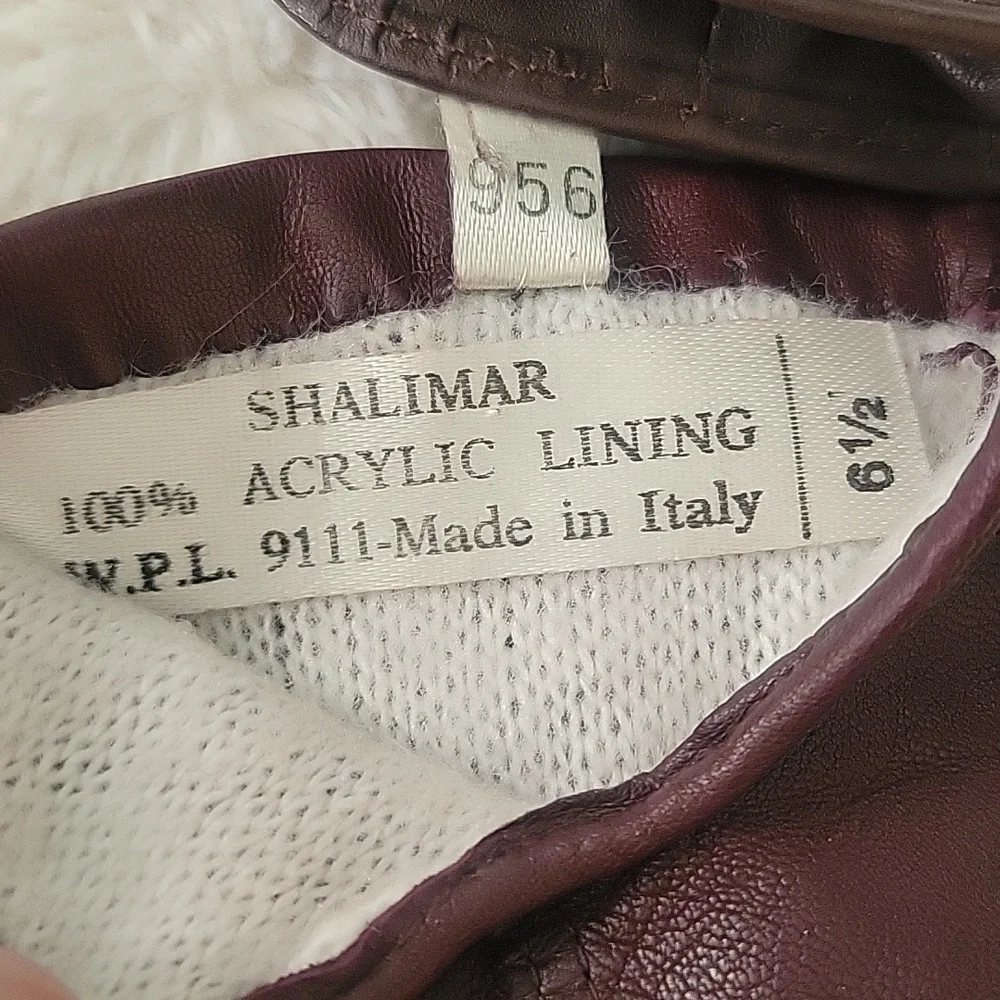 Shalimar Women's Leather Gloves Made In Italy Size 6.5